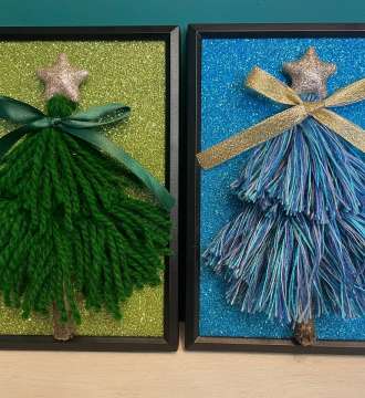 Блясък на Коледа: Елхички от Прежда в Рамка